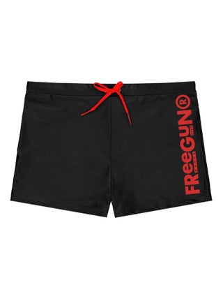 Shorty de bain homme uni avec logo rubber print couleur Freegun