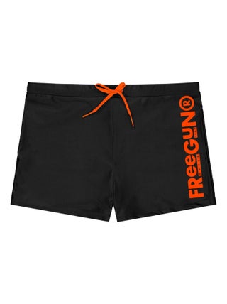 Shorty de bain homme uni avec logo rubber print couleur Freegun