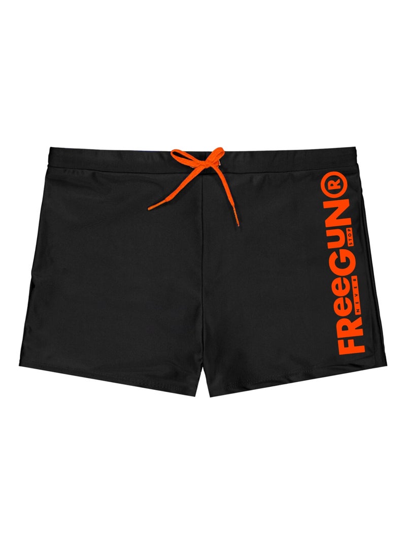 Shorty de bain homme uni avec logo rubber print couleur Freegun Noir - Kiabi