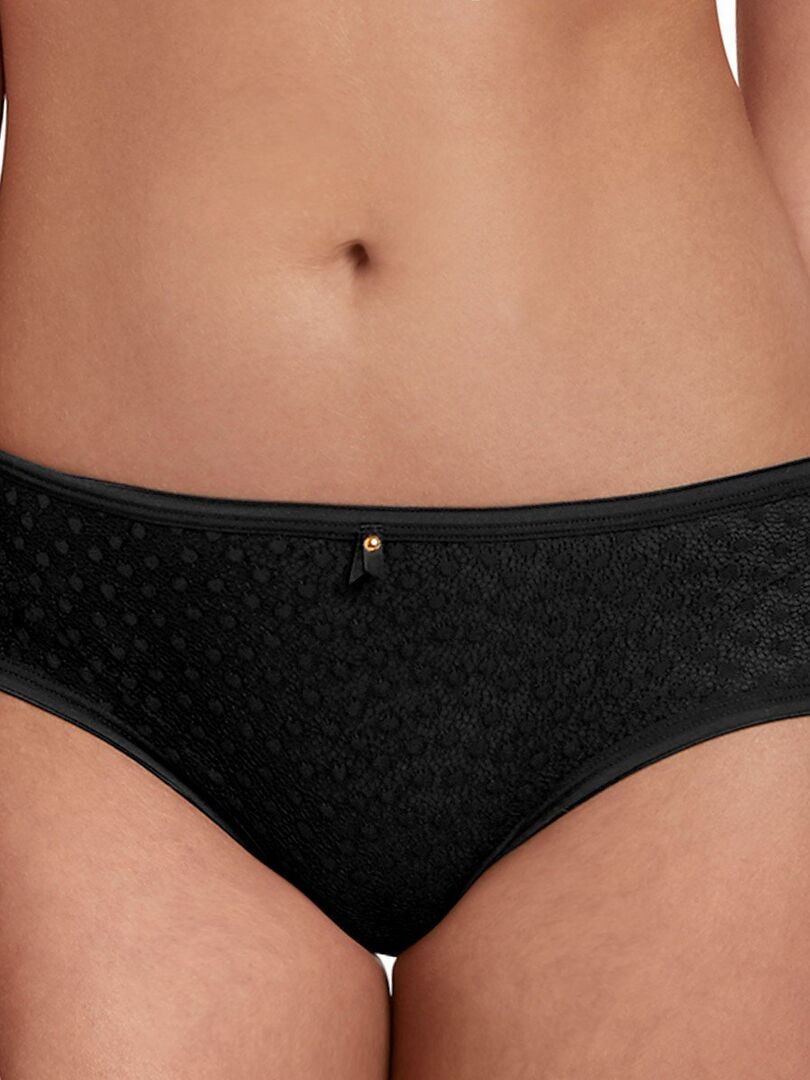 Shorty dentelle à pois dos sans coutures Starlight Noir - Kiabi
