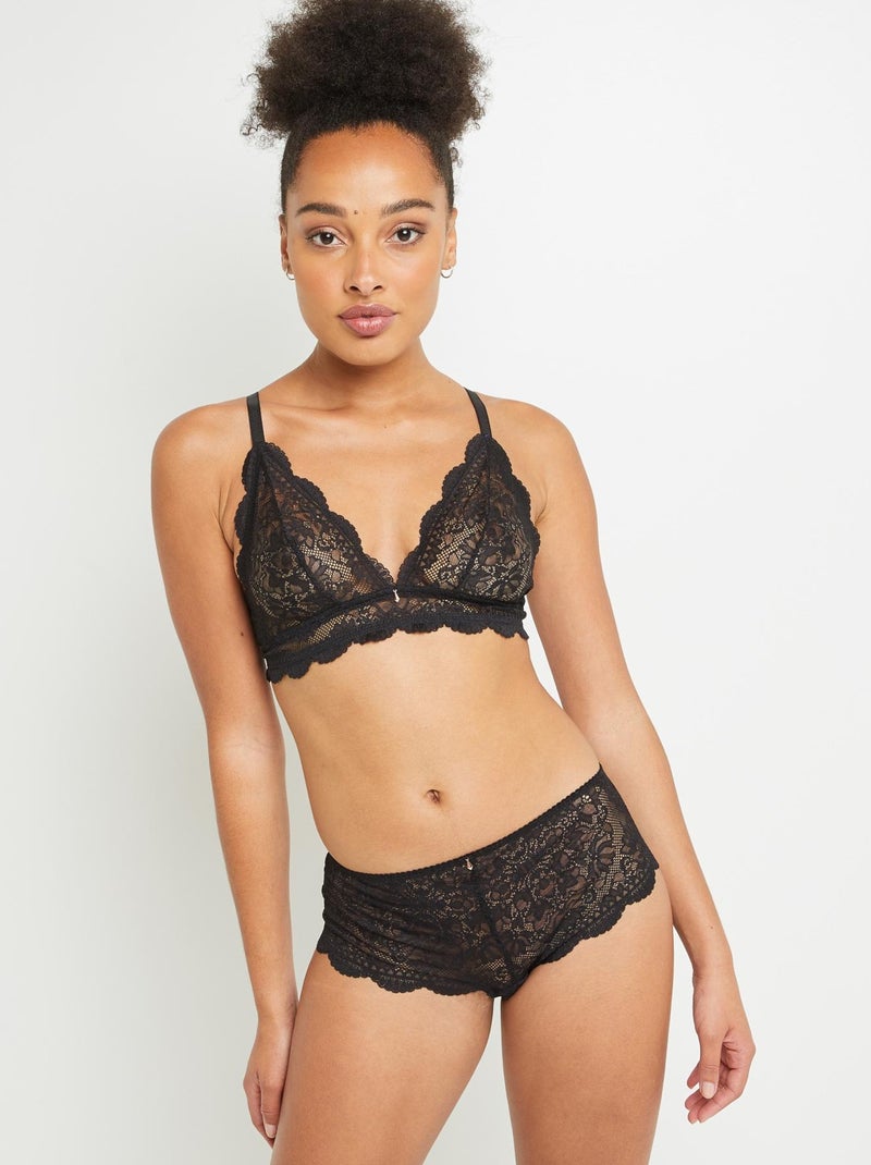 Shorty dentelle Amelie - RougeGorge Lingerie Noir - Kiabi