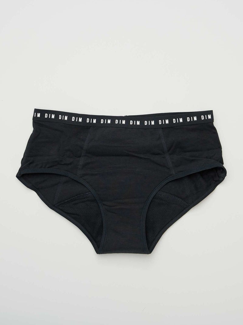 Shorty 'DIM' menstruel flux abondant noir - Kiabi