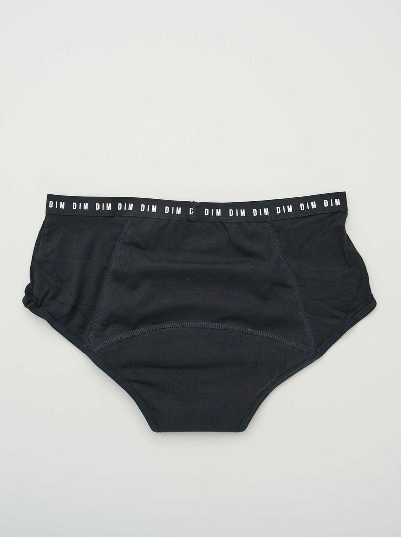 Shorty 'DIM' menstruel flux abondant noir - Kiabi