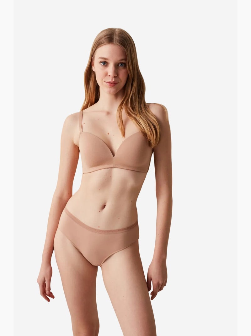 Shorty en coton avec finition penti Beige argile - Kiabi