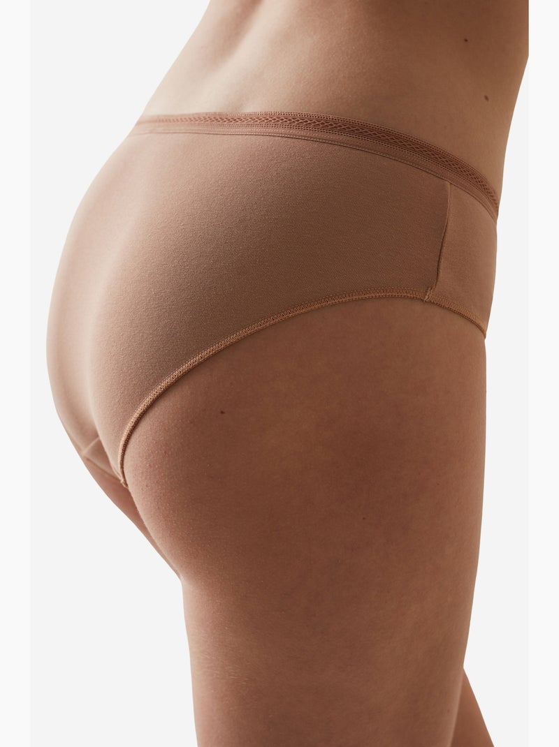 Shorty en coton avec finition penti Beige argile - Kiabi