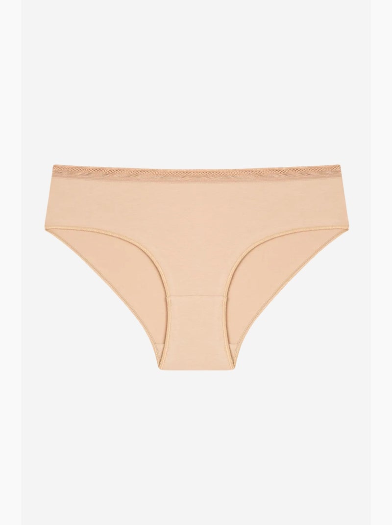 Shorty en coton avec finition penti Beige argile - Kiabi