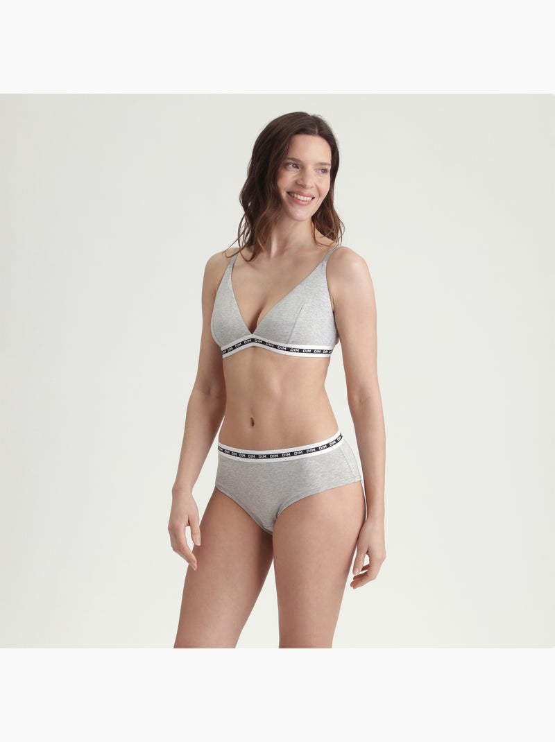 Shorty en coton modal Icons Essentiel Gris chiné - Kiabi