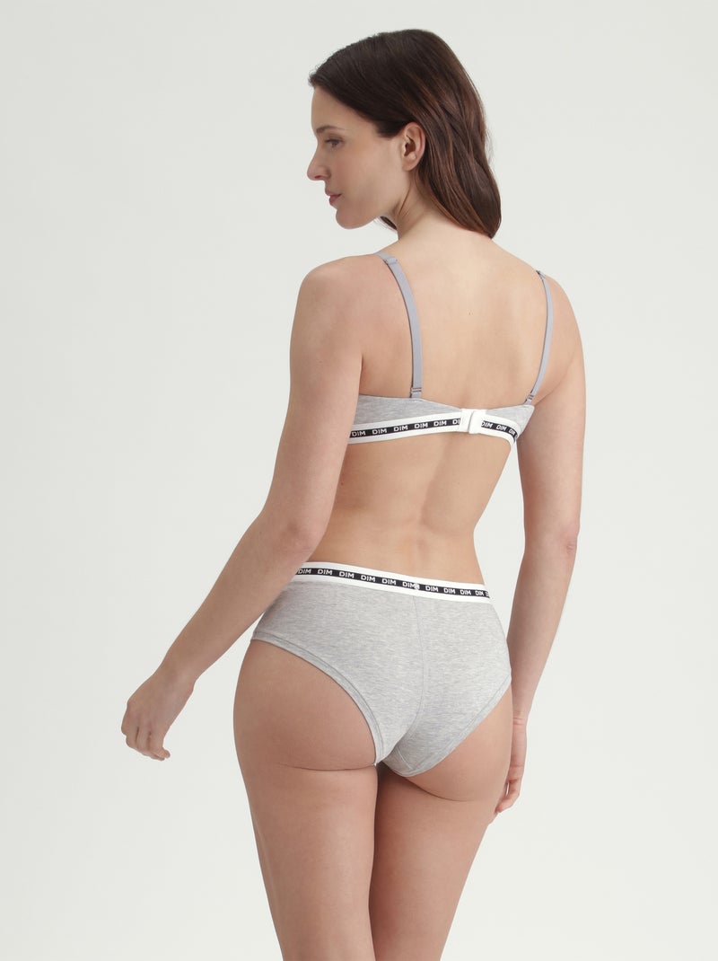 Shorty en coton modal Icons Essentiel Gris chiné - Kiabi