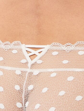 Shorty en dentelle à pois