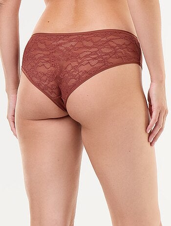 Shorty en dentelle bimatière