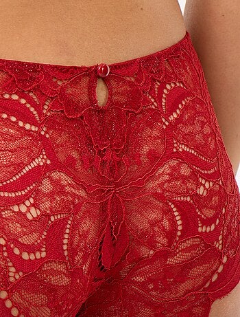 Shorty en dentelle pailletée
