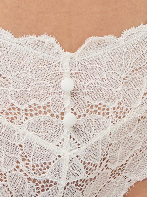 Shorty en dentelle satinée - Kiabi