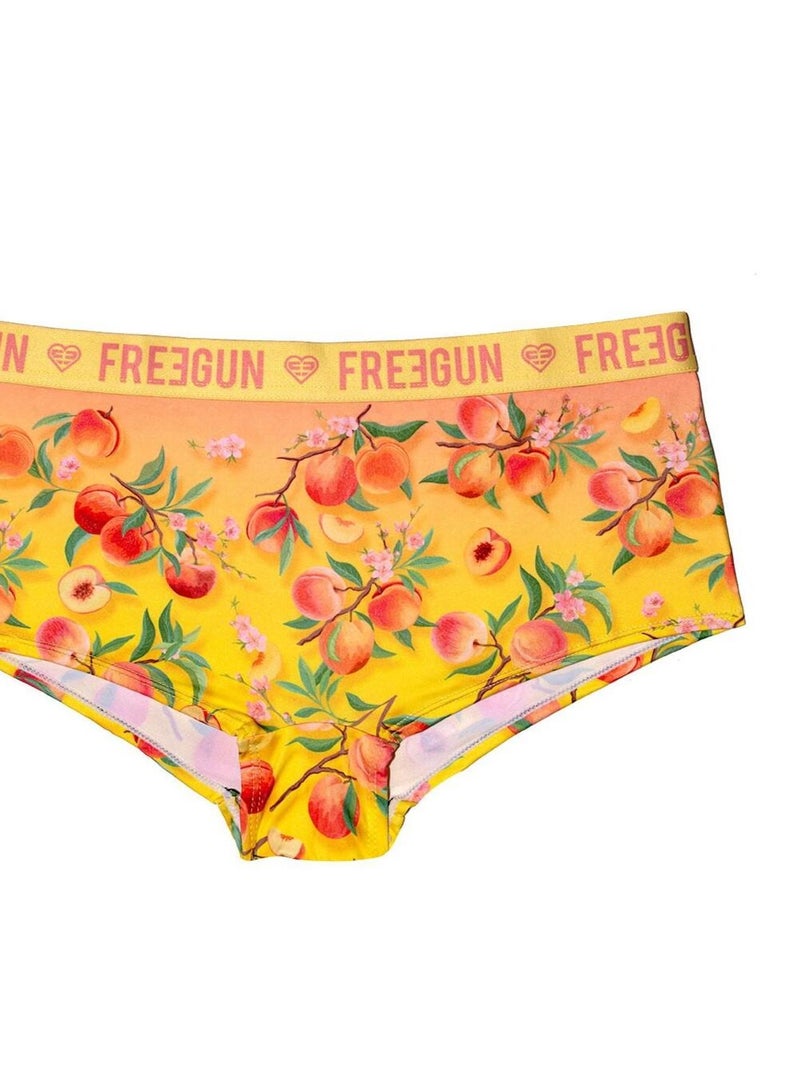 Shorty fille Flower Power Pêche Freegun Jaune - Kiabi