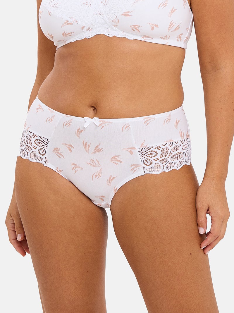 Shorty Flora Sans Complexe Blanc Marron - Kiabi