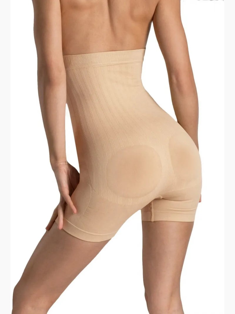 Shorty Gainant avec Actifs Minceur Beige - Kiabi