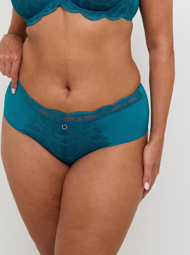 Shorty grande taille dentelle Deborah - RougeGorge Lingerie Bleu turquoise - Kiabi