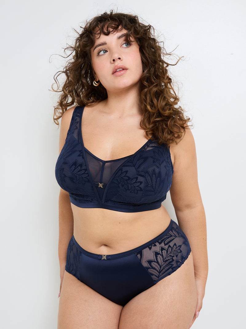 Shorty grande taille Fantine - RougeGorge Lingerie Bleu marine - Kiabi