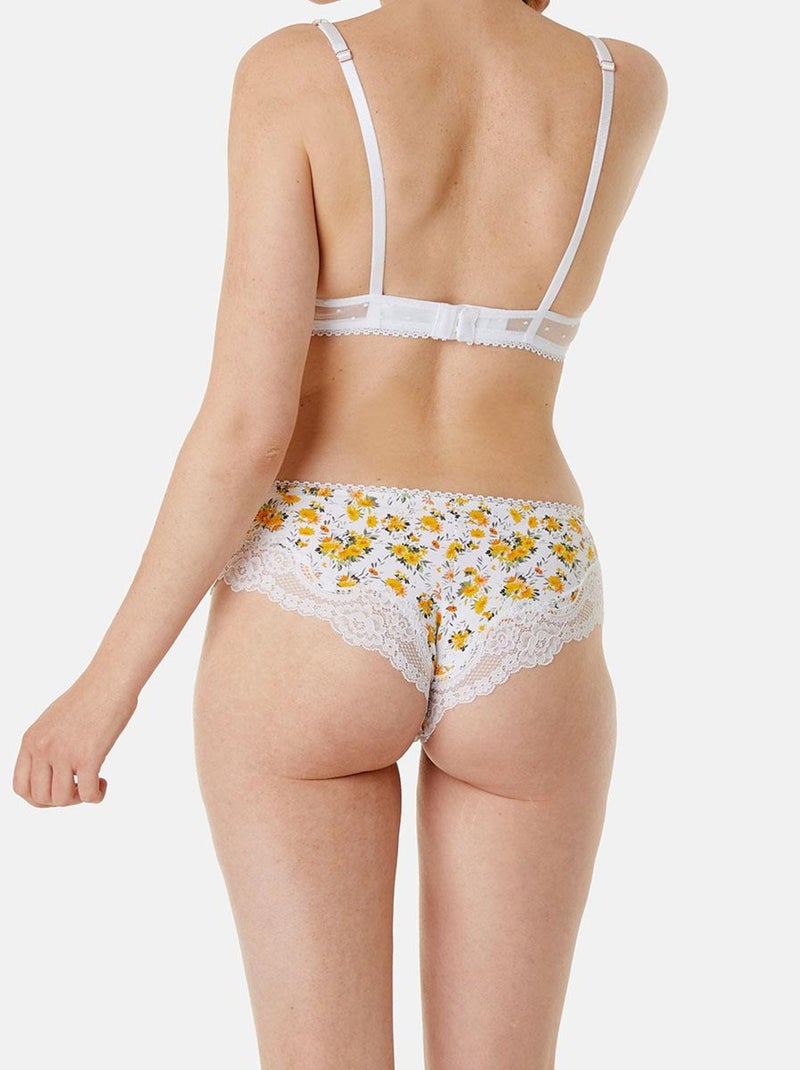 Shorty grande taille JOLI MINOIS - Brigitte Bardot Blanc Jaune Blanc - Kiabi