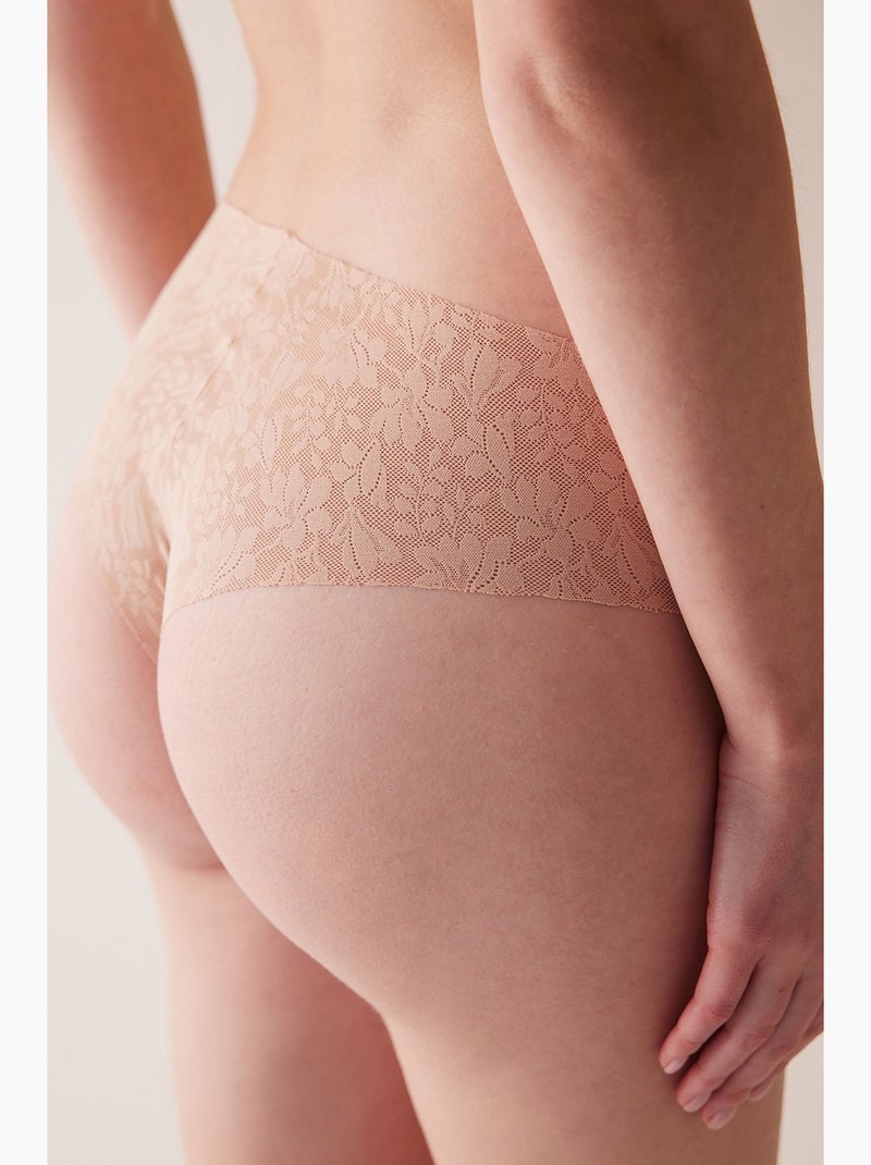 Shorty invisible en dentelle découpée laser penti Beige argile - Kiabi