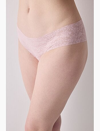Shorty invisible en dentelle découpée laser penti