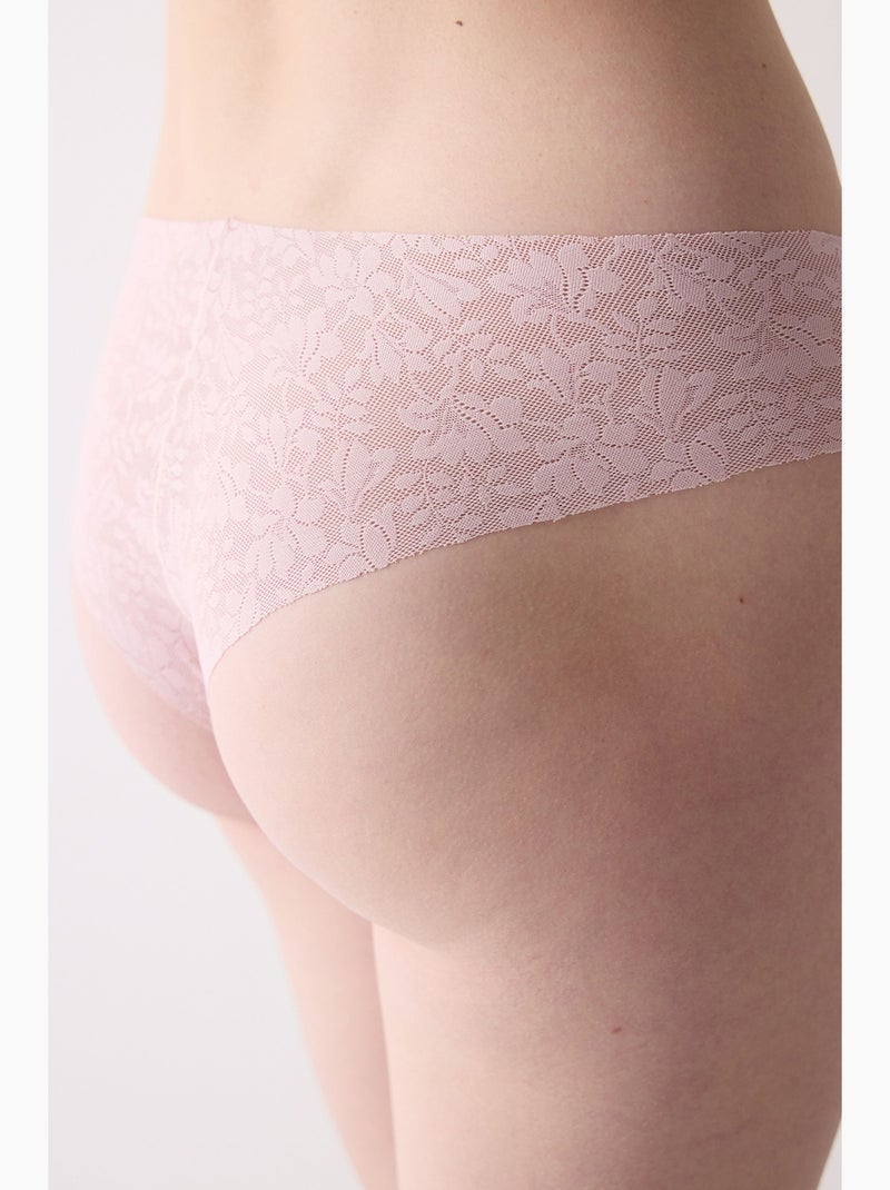 Shorty invisible en dentelle découpée laser penti Rose dragée - Kiabi