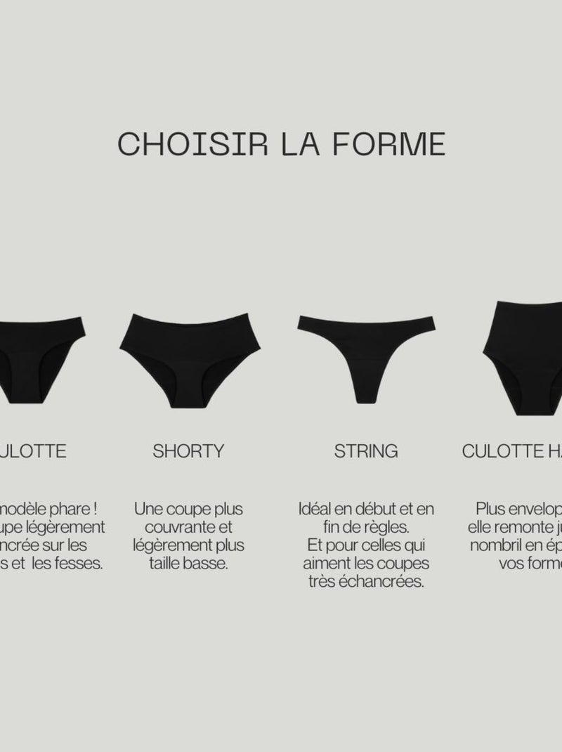 Shorty menstruel pour Ados - Flux moyen Rouge - Kiabi