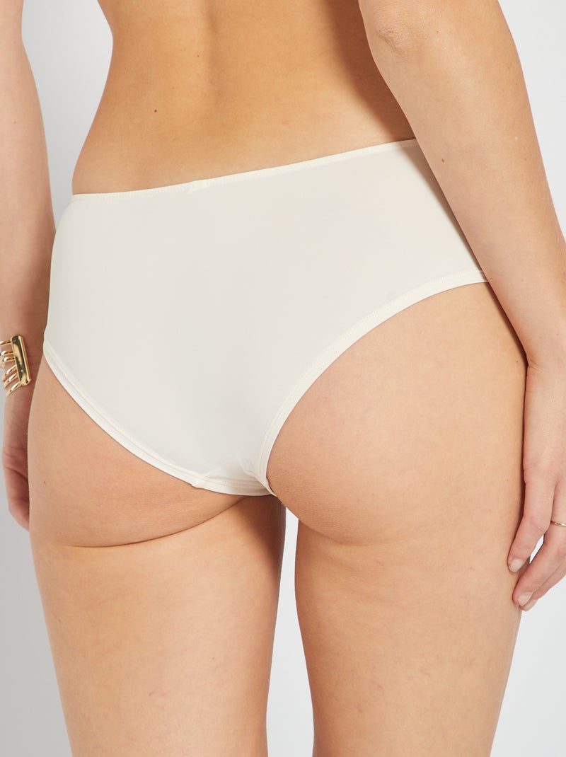 Shorty micro et dentelle beige - Kiabi