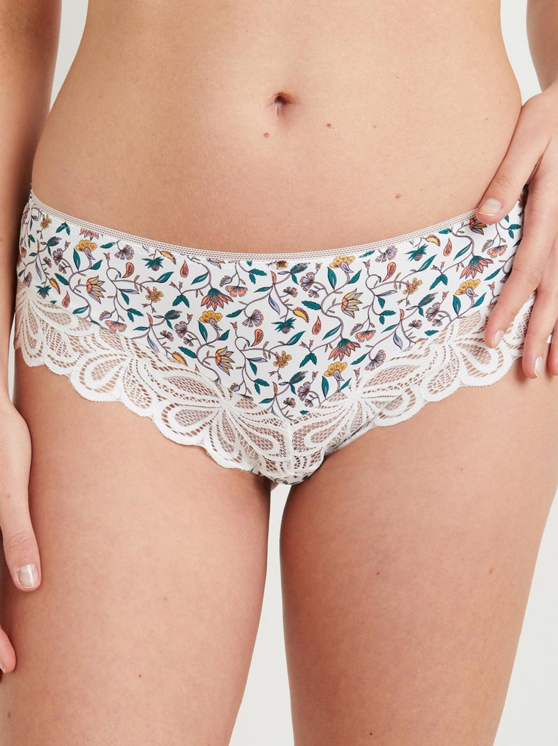 Shorty microfibre Syara - RougeGorge Lingerie Blanc Multicolore - Kiabi