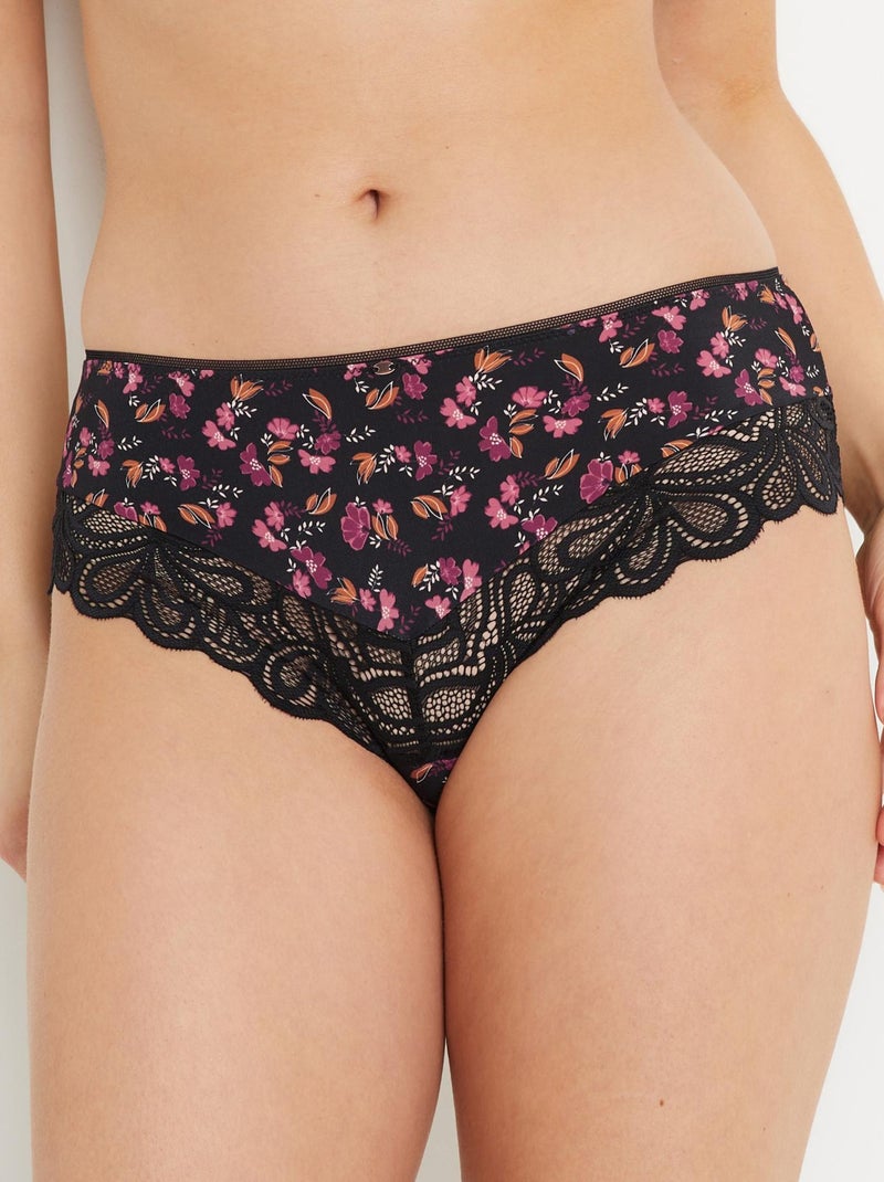 Shorty microfibre Syara - RougeGorge Lingerie Noir Multicolore - Kiabi