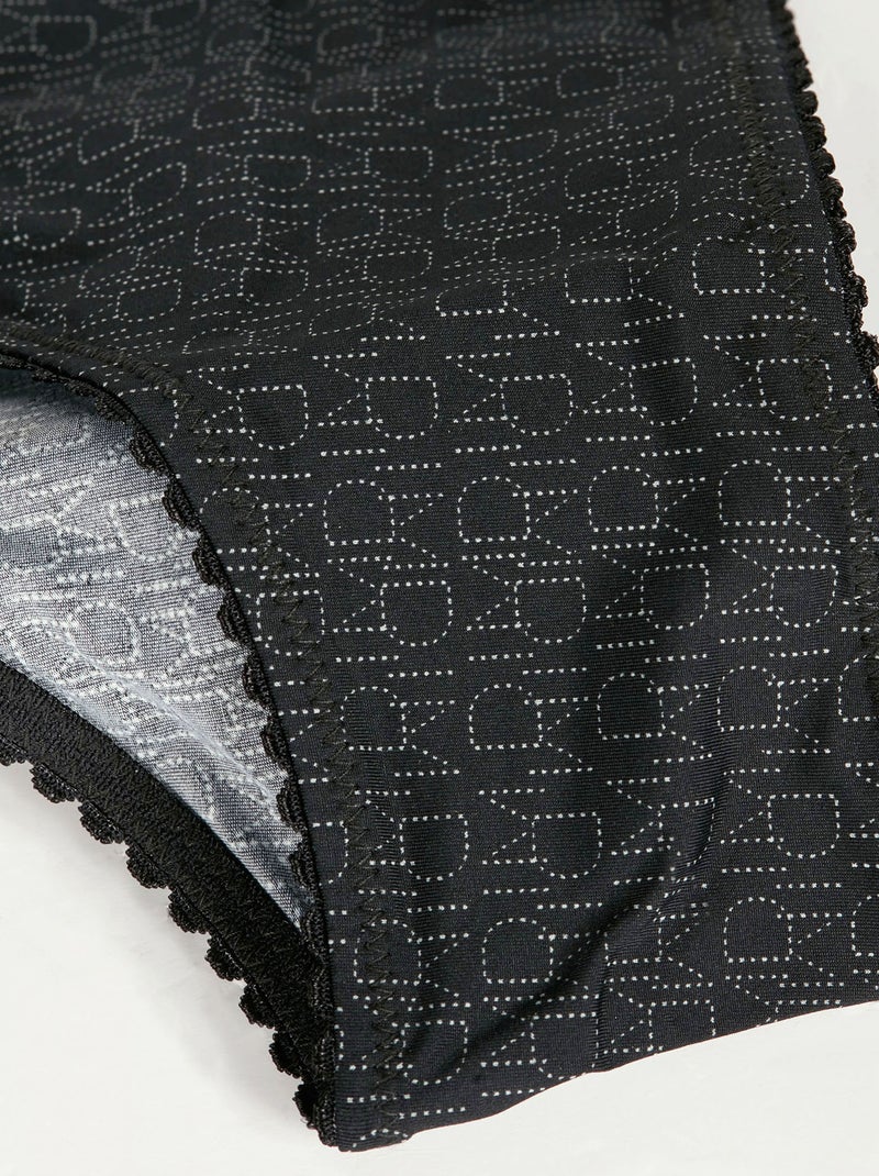 Shorty microfibre Touch Noir - Kiabi