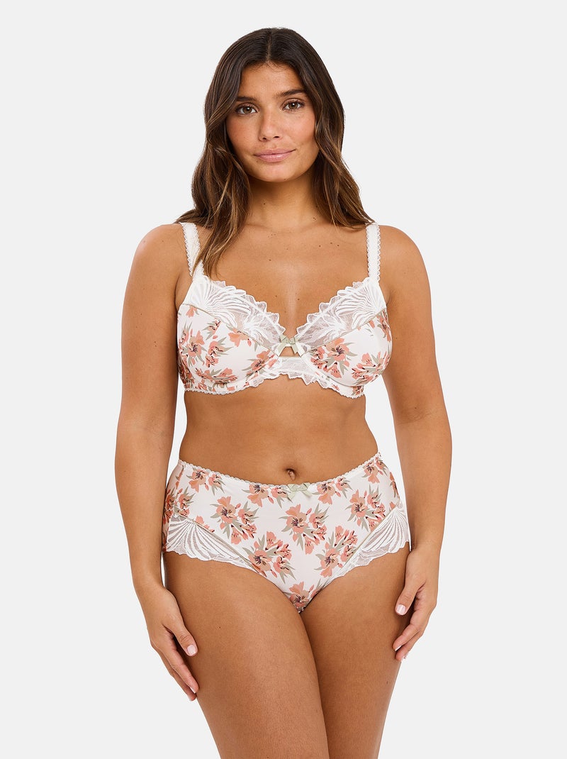 Shorty oriane sans complexe lingerie Blanc Rose clair - Kiabi