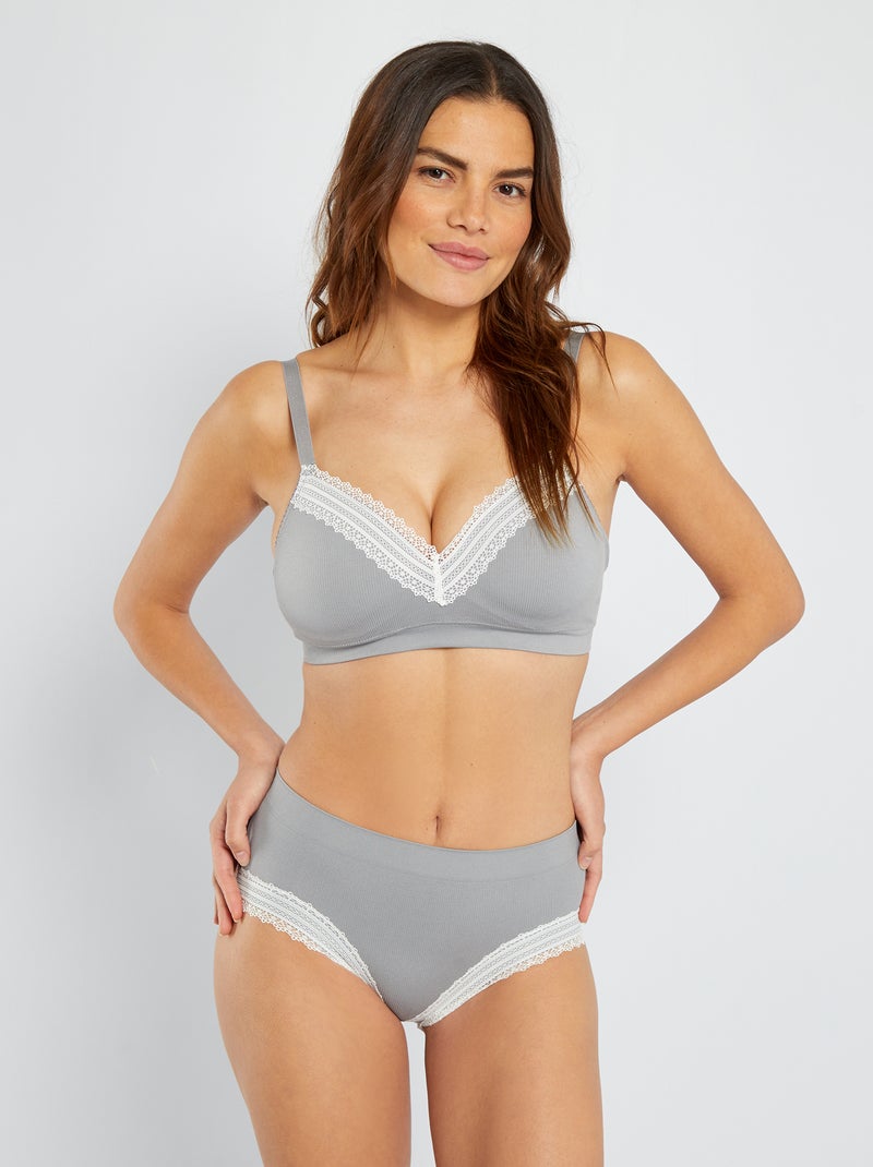 Shorty 'Sans Complexe' gris - Kiabi