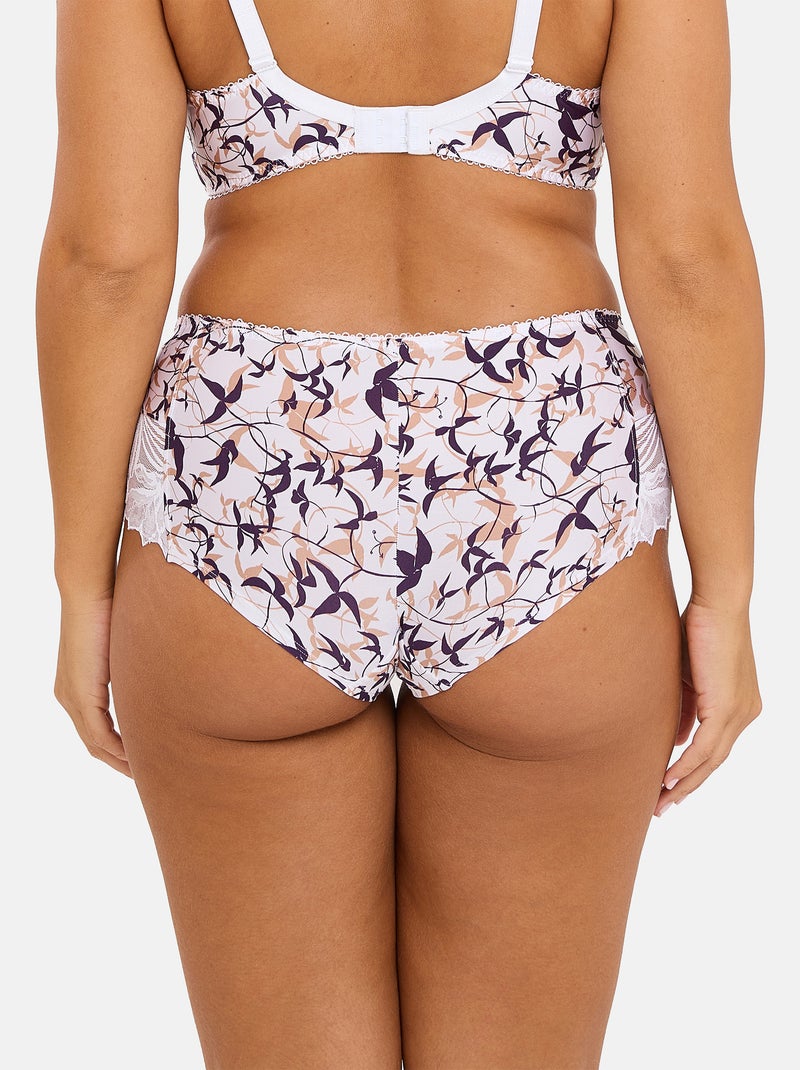 Shorty sophie sans complexe lingerie Blanc Violet clair - Kiabi