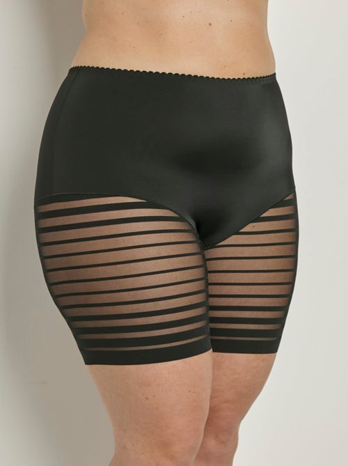 Shorty stretch taille haute tulle rayé - Afibel - Kiabi