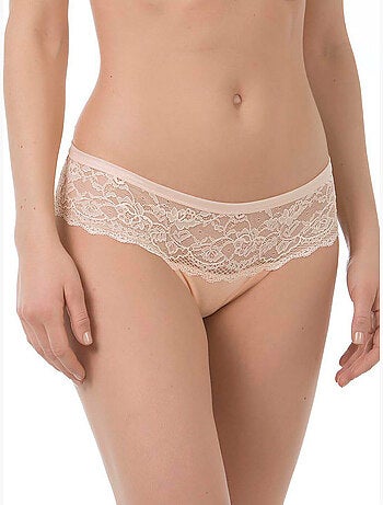 Shorty string Clarisse rose poudré