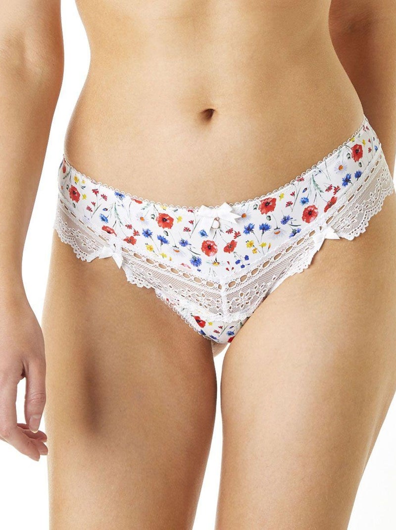 Shorty string LIBERTE - Brigitte Bardot Lingerie Blanc - Kiabi