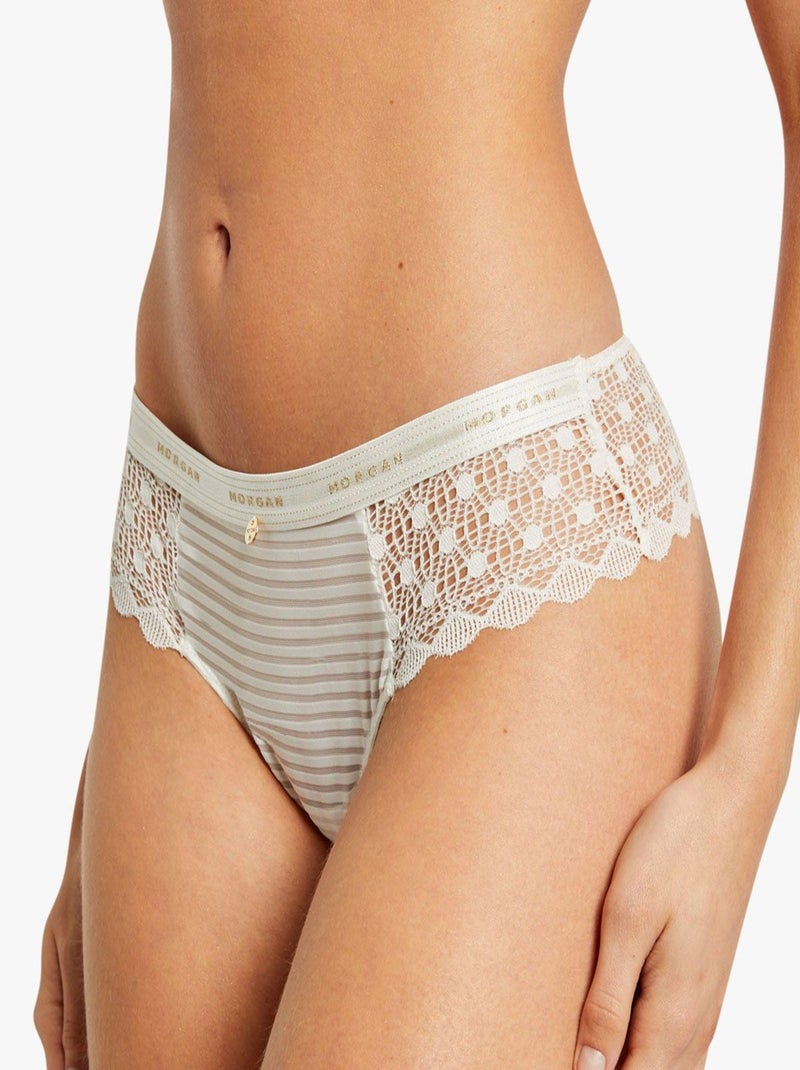 Shorty string LILY - Morgan Lingerie Blanc - Kiabi
