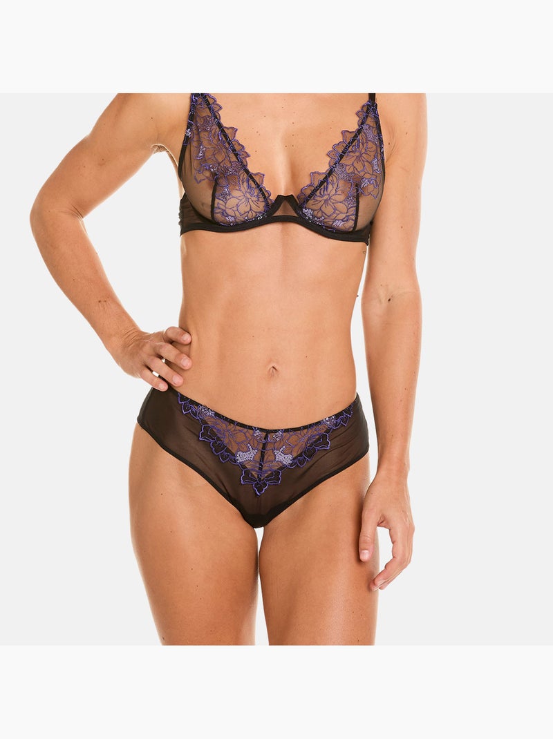 Shorty tanga AMANTS - Pomm'Poire Noir - Kiabi
