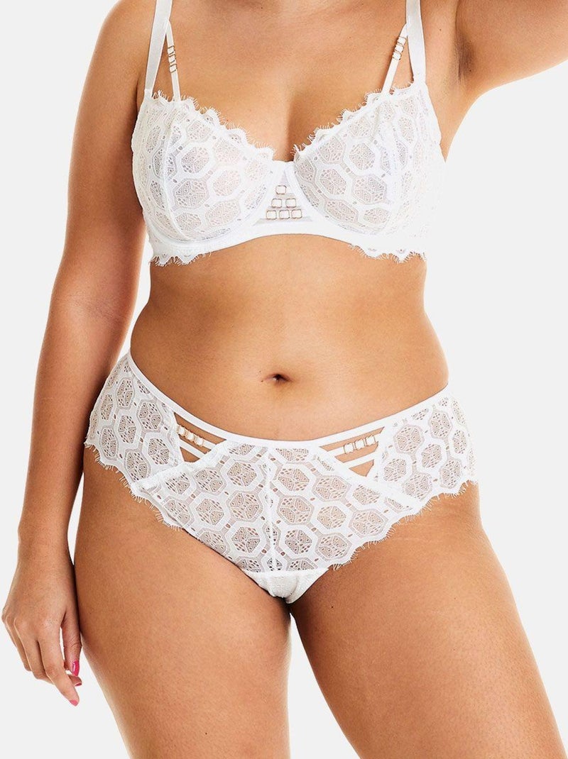 Shorty tanga brésilien IMPREVISIBLE - Pomm'Poire Blanc - Kiabi