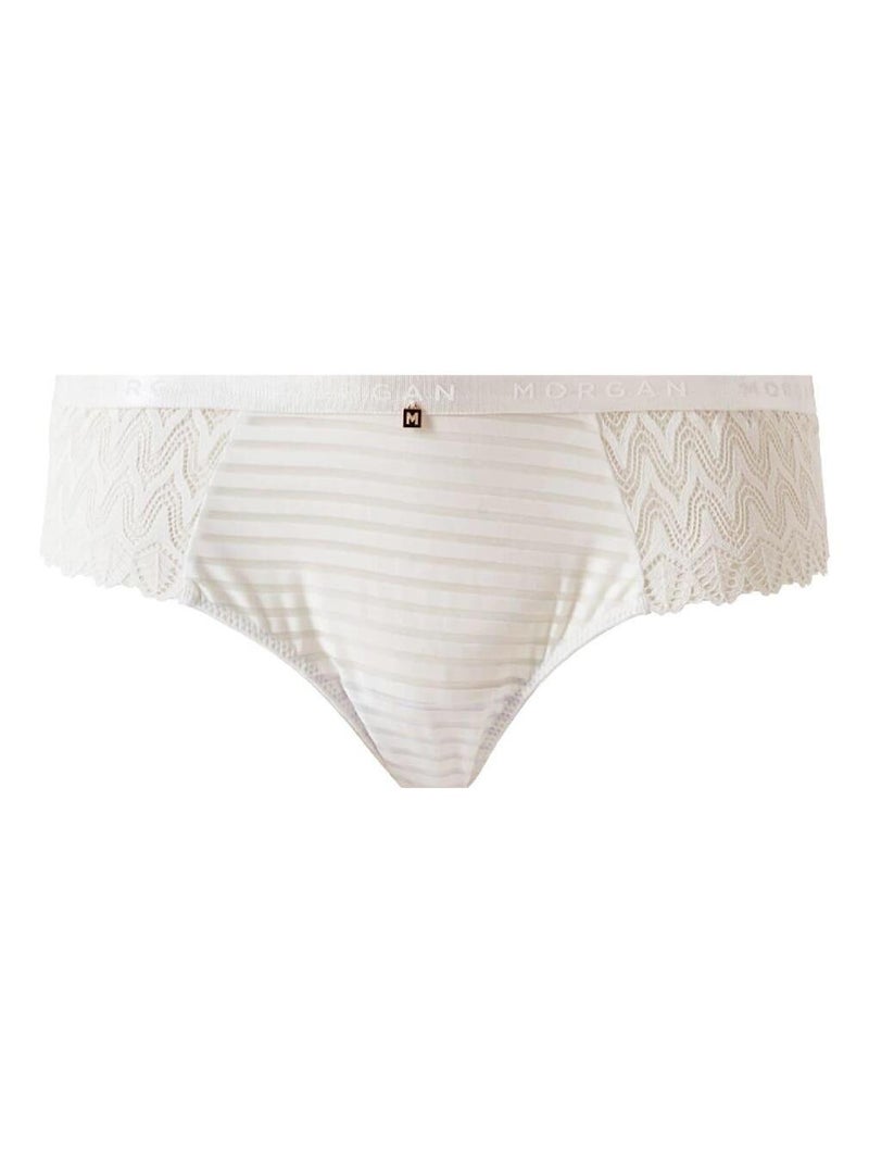Shorty tanga CELIA - Morgan Lingerie Blanc - Kiabi