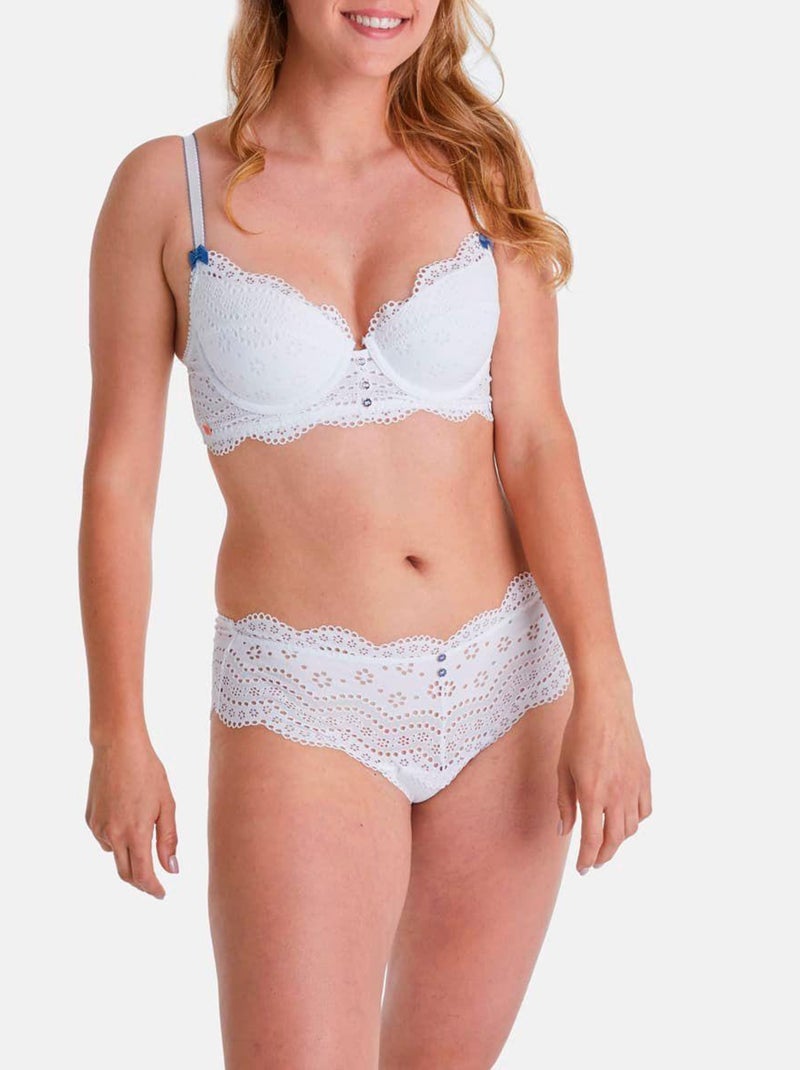 Shorty tanga FAIENCE - Brigitte Bardot Lingerie Blanc - Kiabi