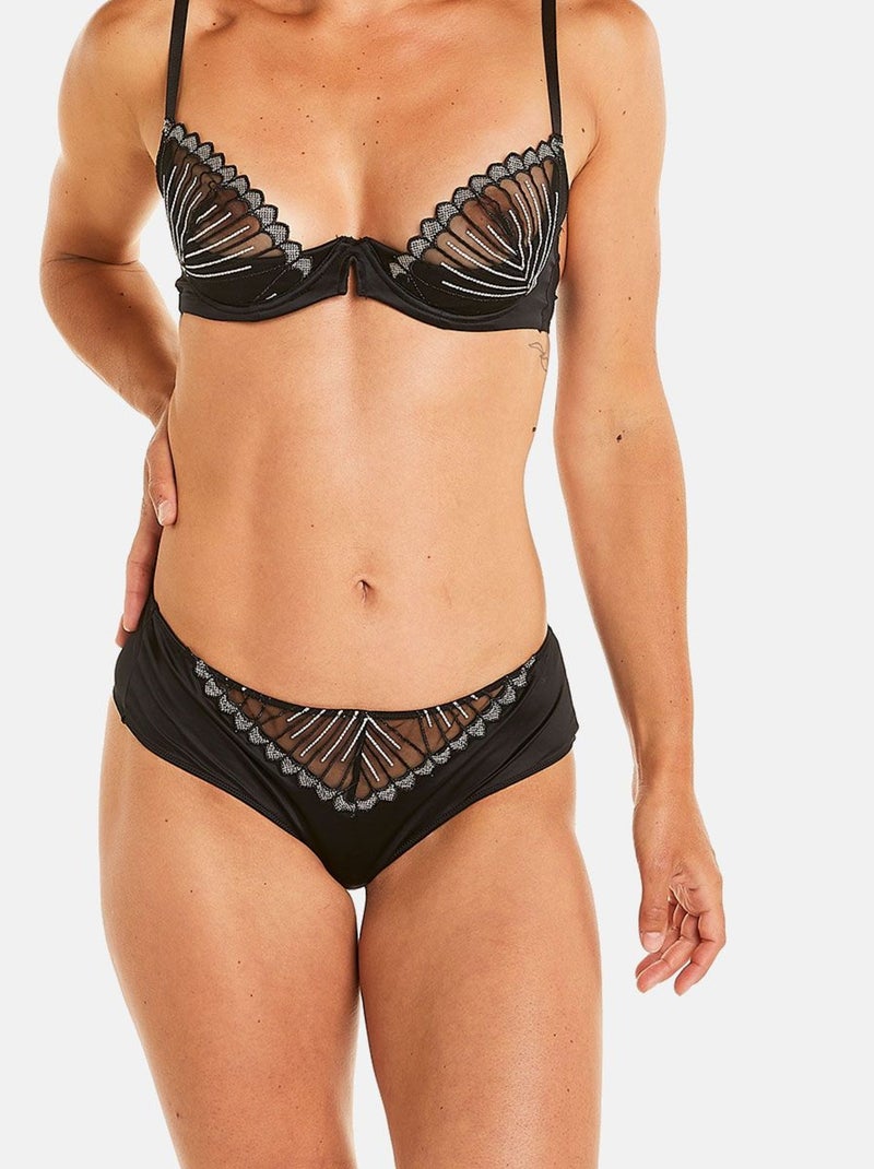 Shorty tanga INDECISE - Pomm'Poire Noir - Kiabi