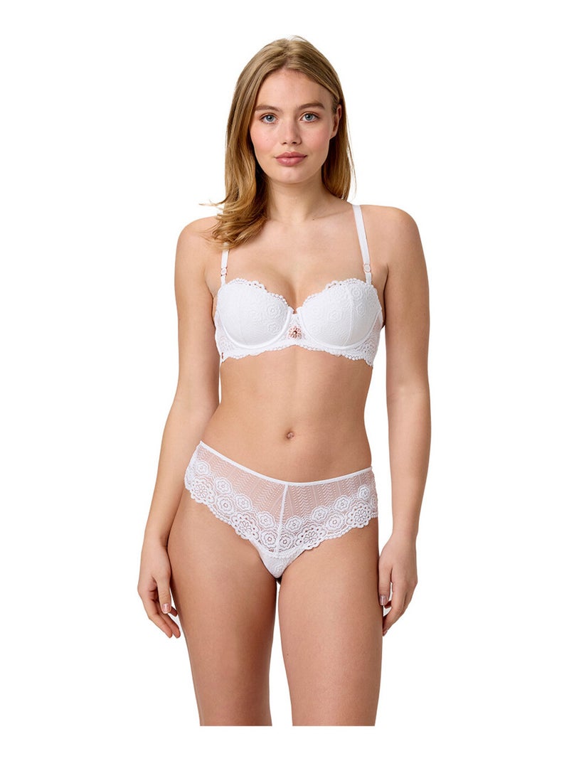 Shorty tanga ROSEE - Brigitte Bardot Lingerie Blanc - Kiabi