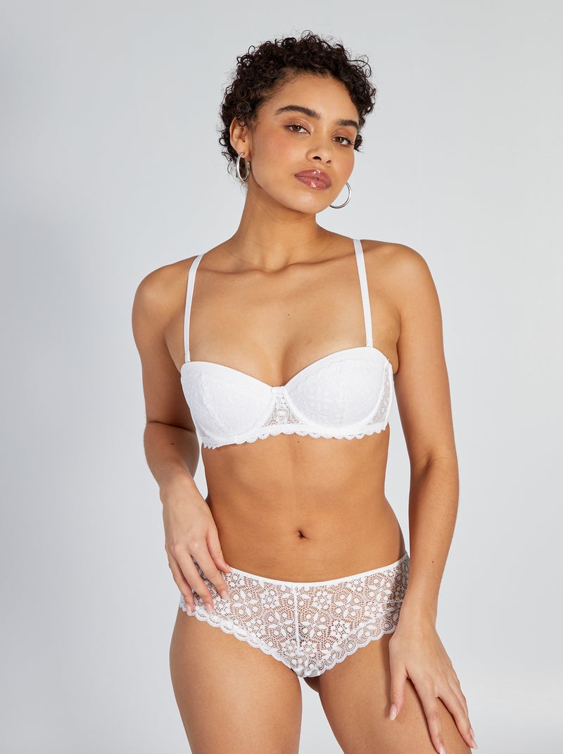 Shorty tout dentelle Blanc - Kiabi