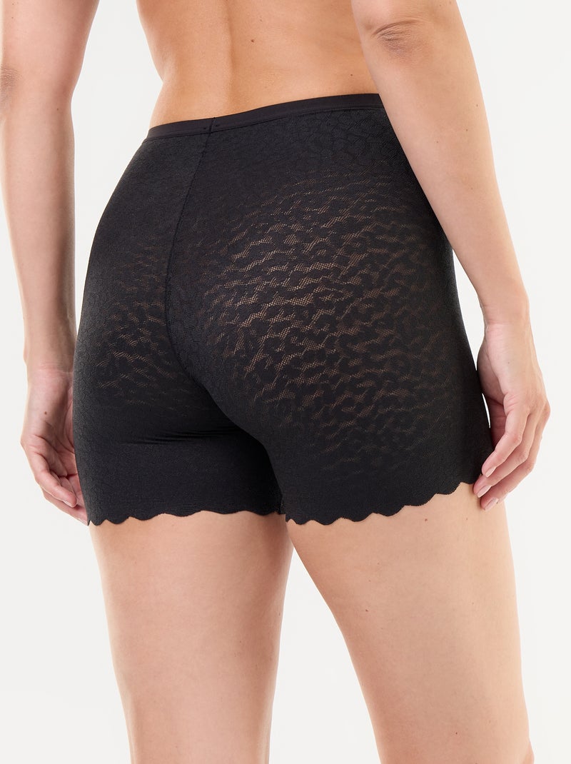 Shorty uni en dentelle Noir - Kiabi