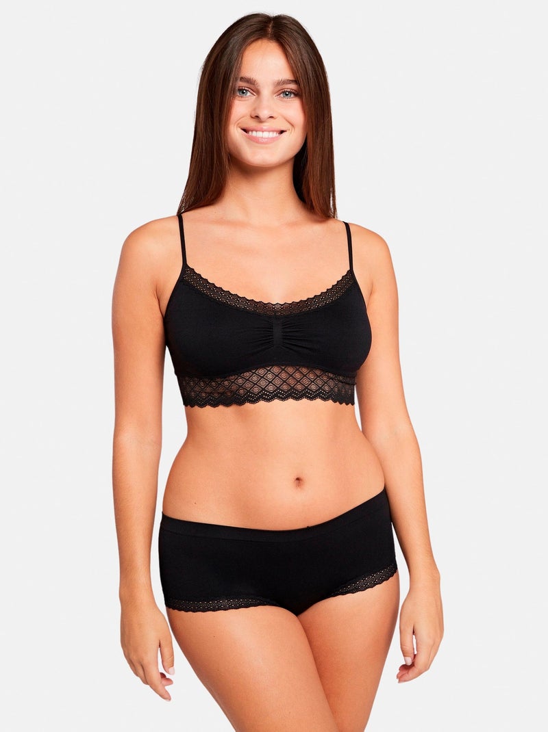 Shorty Zen Dentelle Billet Doux Noir - Kiabi