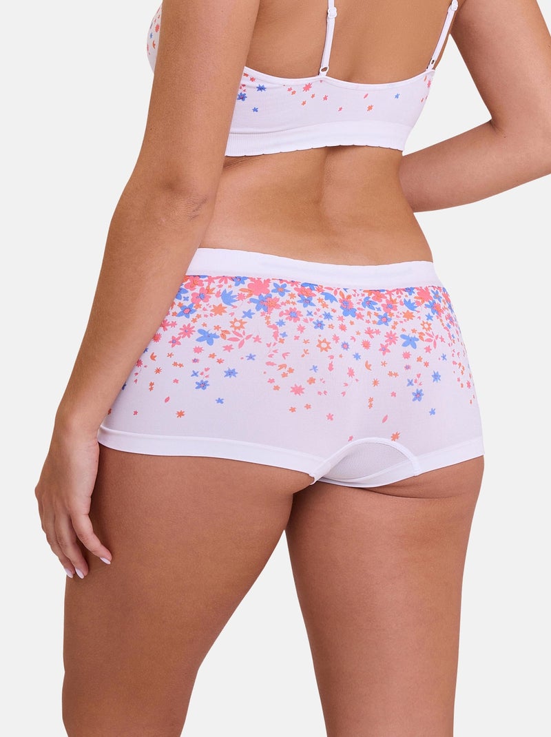 Shorty Zen Fantaisie Billet Doux Blanc Orange Bleu - Kiabi
