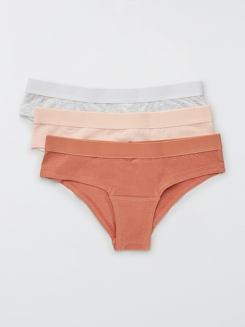 Shortys en coton avec bandeau élastique rouge - Kiabi