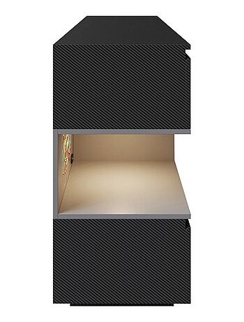 Sideboard 5 tiroirs et compartiment ouvert avec LED 'Roba' - Minecraft