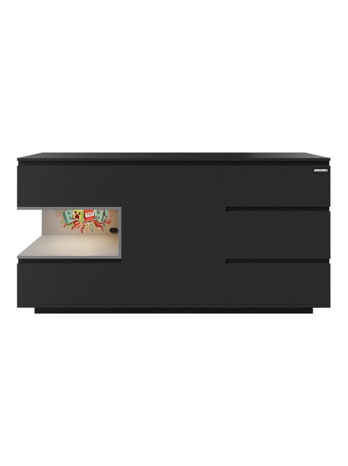 Sideboard 5 tiroirs et compartiment ouvert avec LED 'Roba' - Minecraft - Kiabi